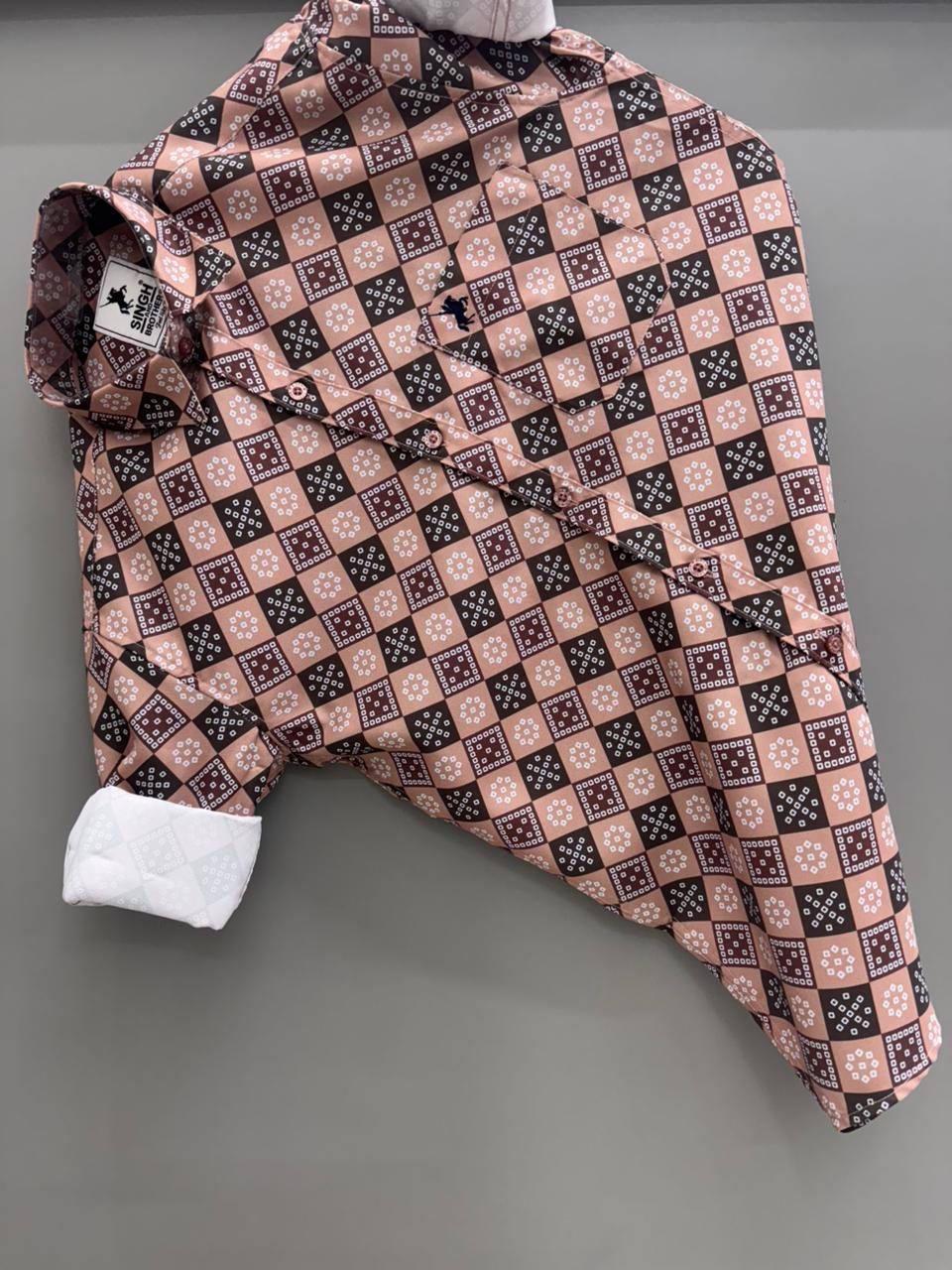 bandhni brown printed
