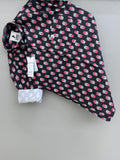 black flower printed