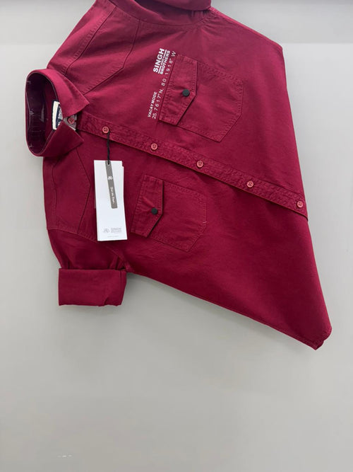 Back Print Double pocket shirt