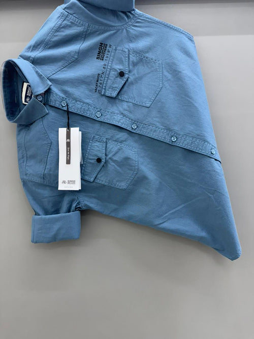 Back Print Double pocket shirt