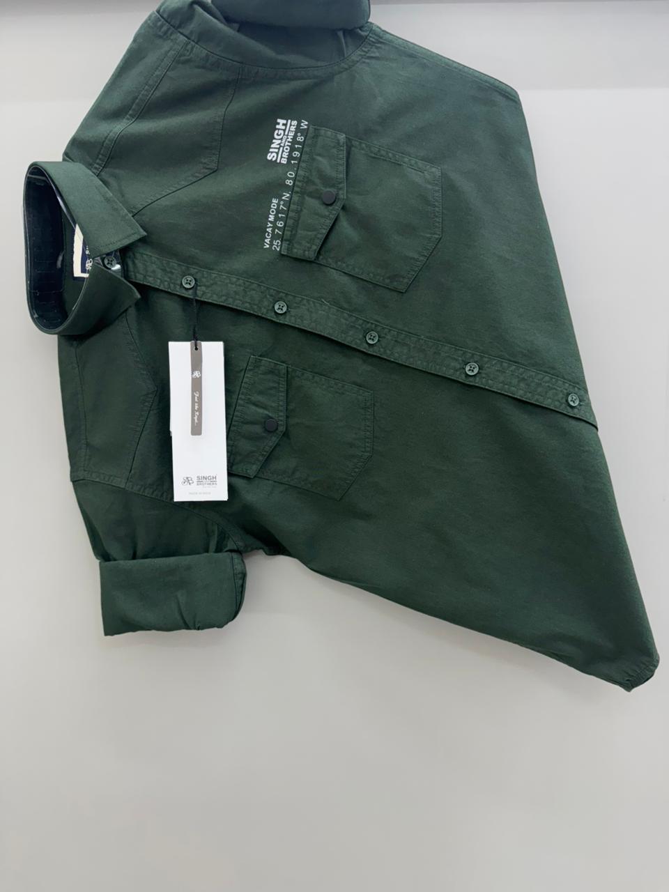 Back Print Double pocket shirt