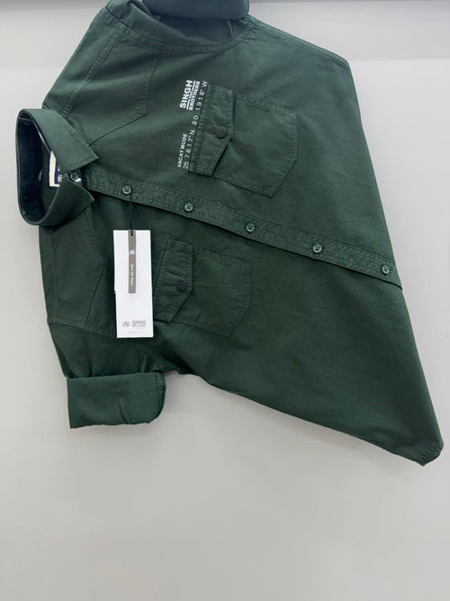 Back Print Double pocket shirt