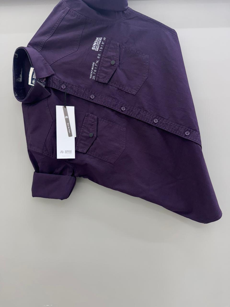 Back Print Double pocket shirt