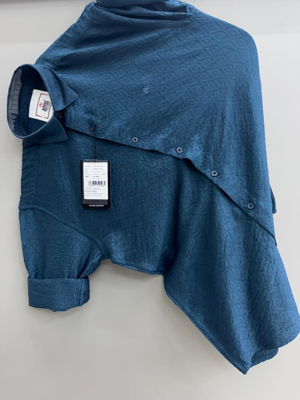 jacquard blue shirt