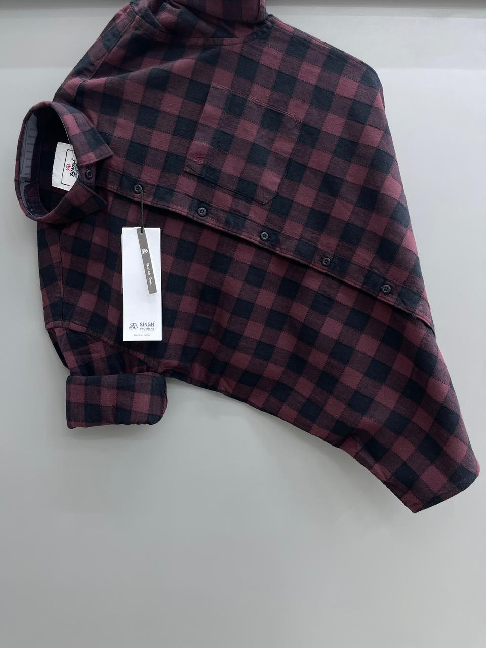 Dobby Oxford Check Red shirt