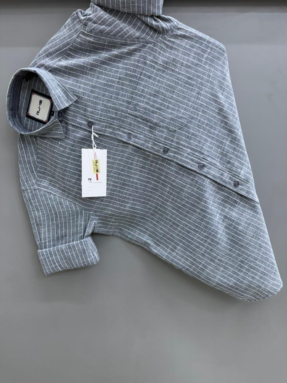 Heavy Linen Strip shirt