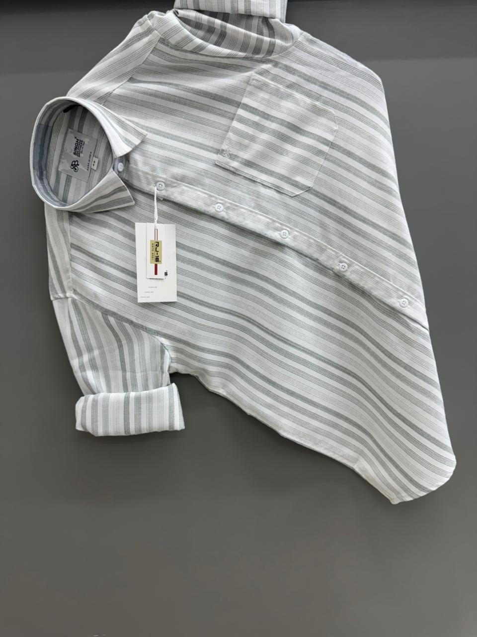 Heavy Linen Strip shirt