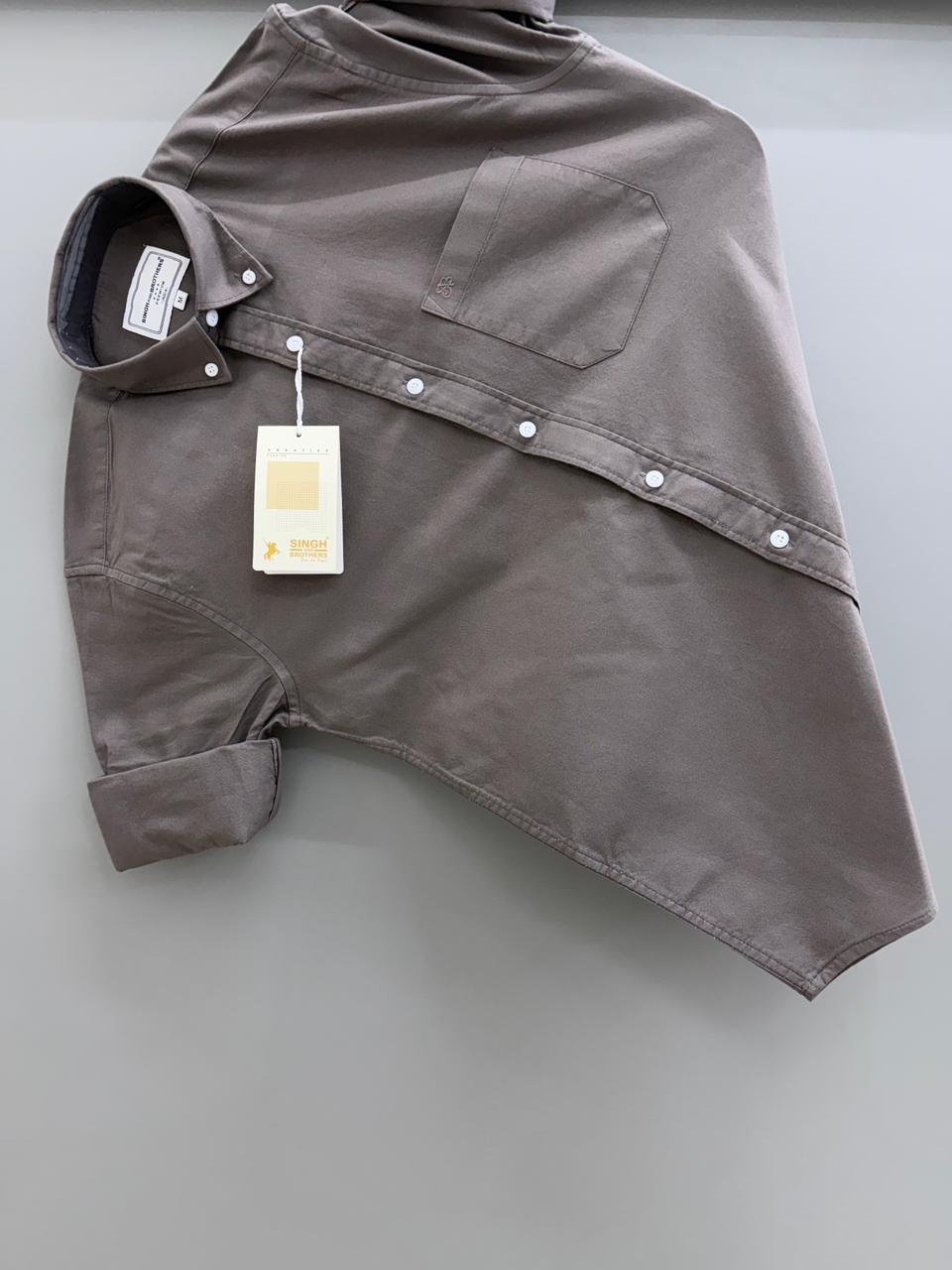 Cotton Oxford BD- Charcoal Brown