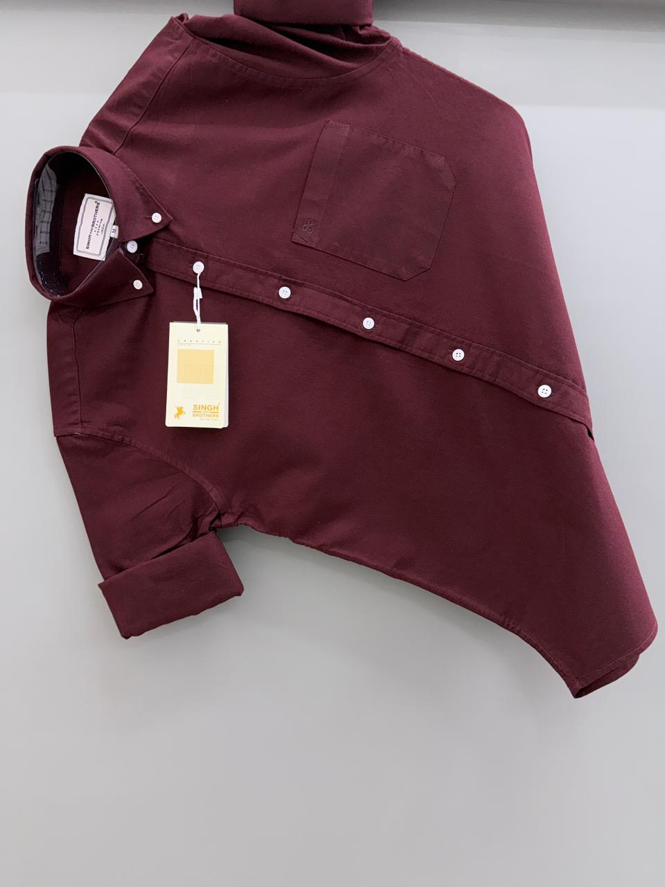 Cotton Oxford BD- maroon