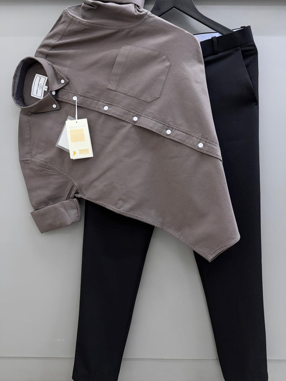 Cotton Oxford Shirt With Formal Pant