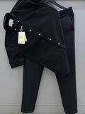 Black Cotton Oxford Shirt With Black Formal Pant