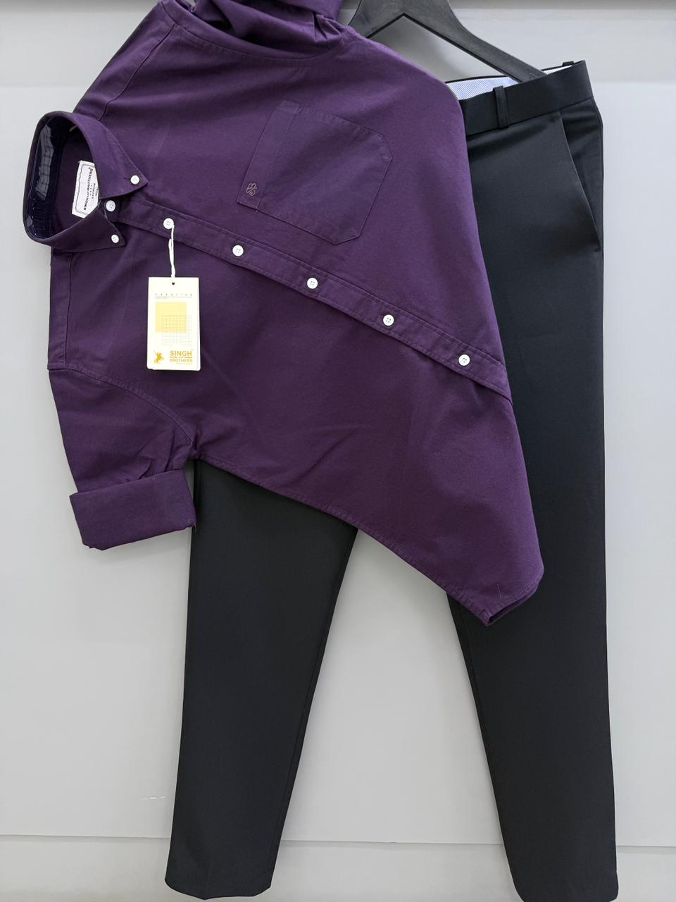 Cotton Oxford Shirt With Formal Pant