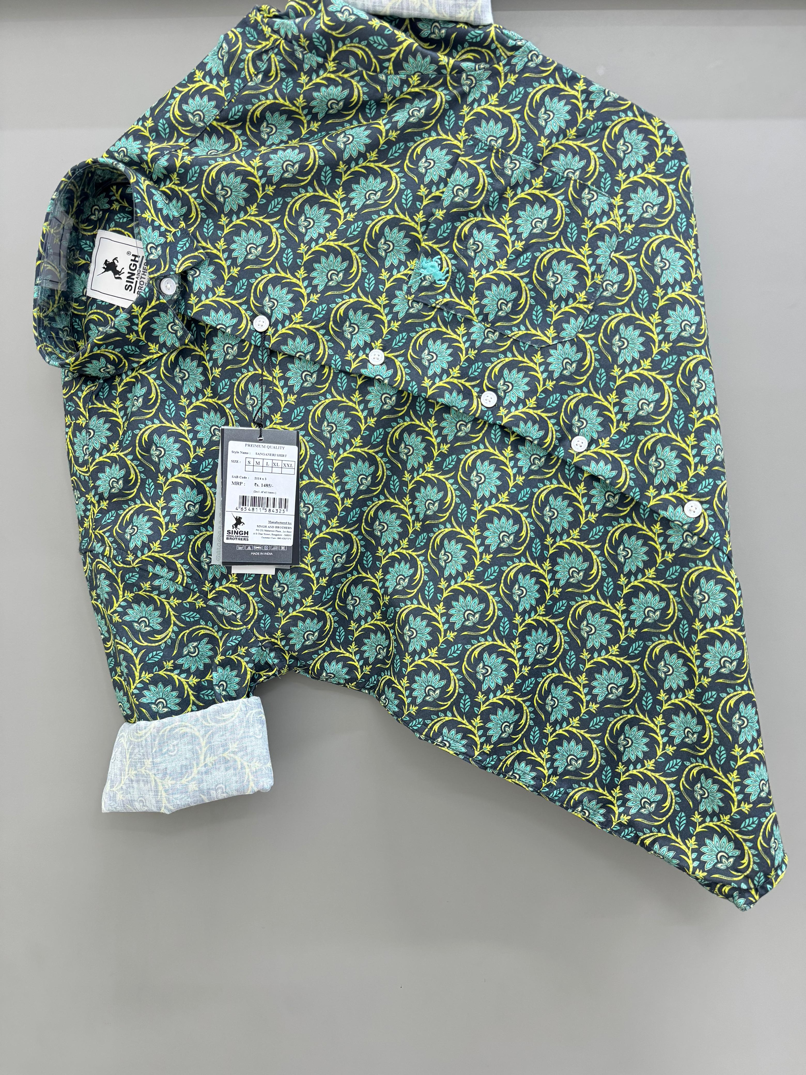 Dark green Flower Printed