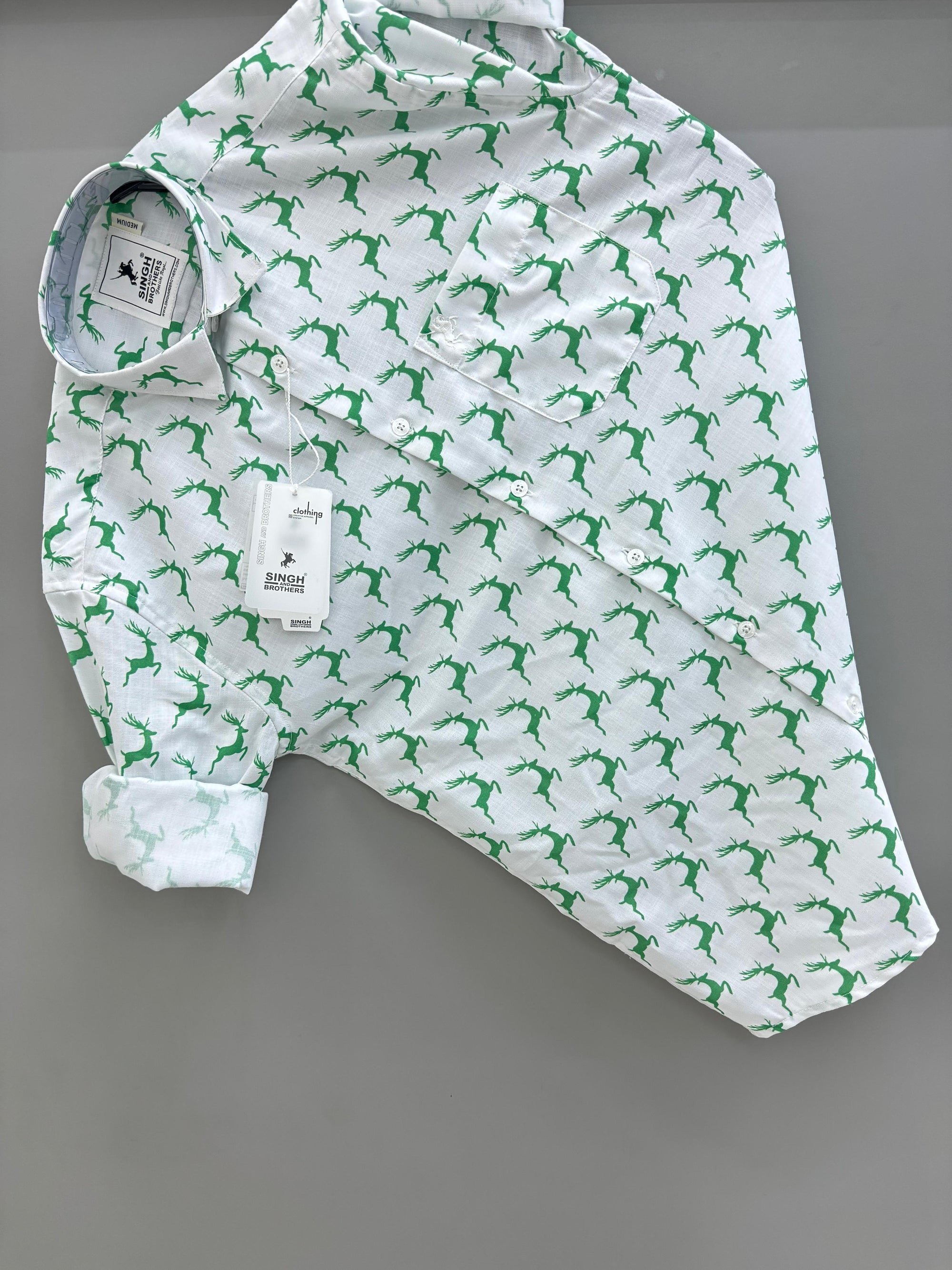 Green Dear Printed