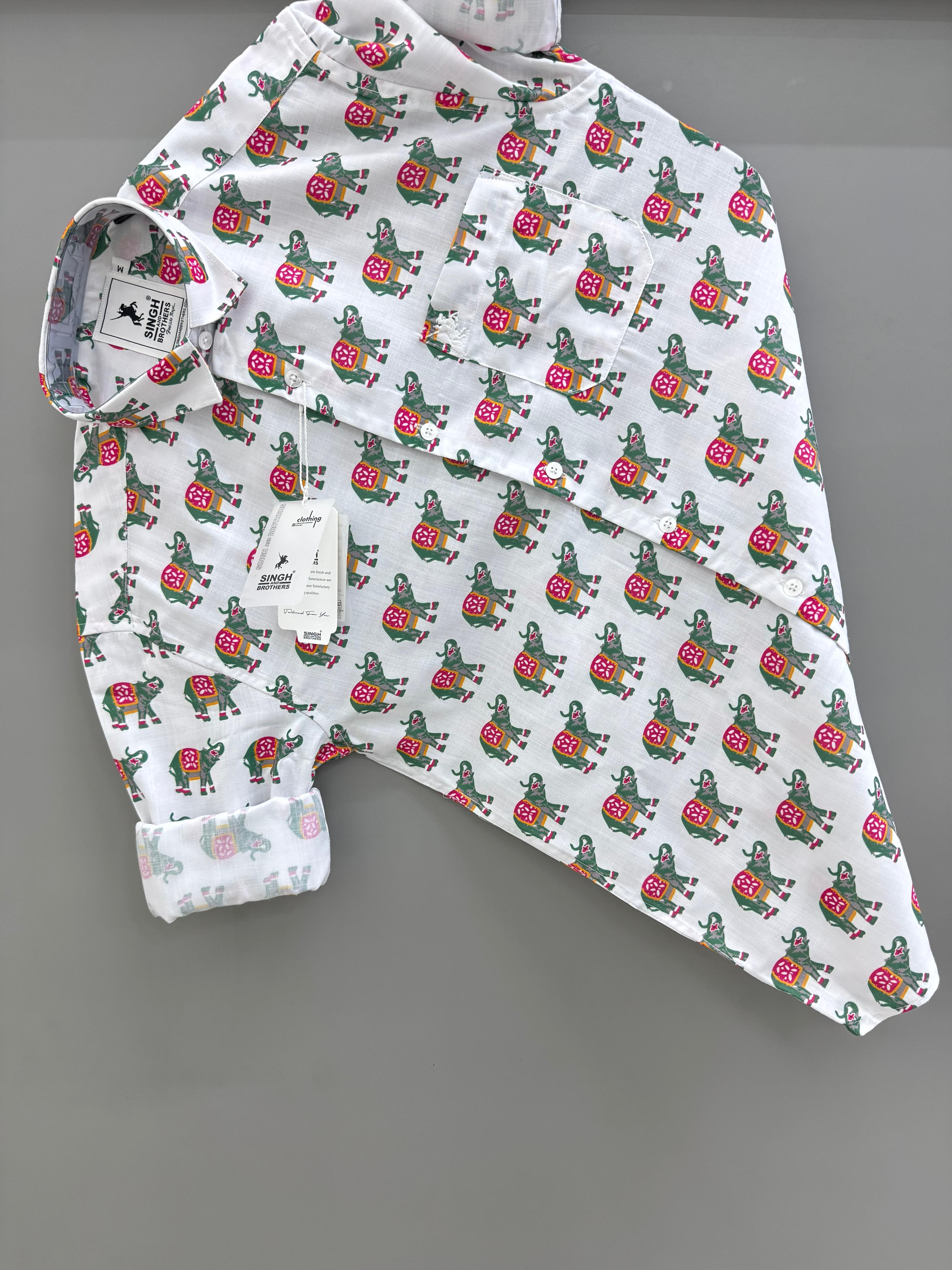Green elephant Printed