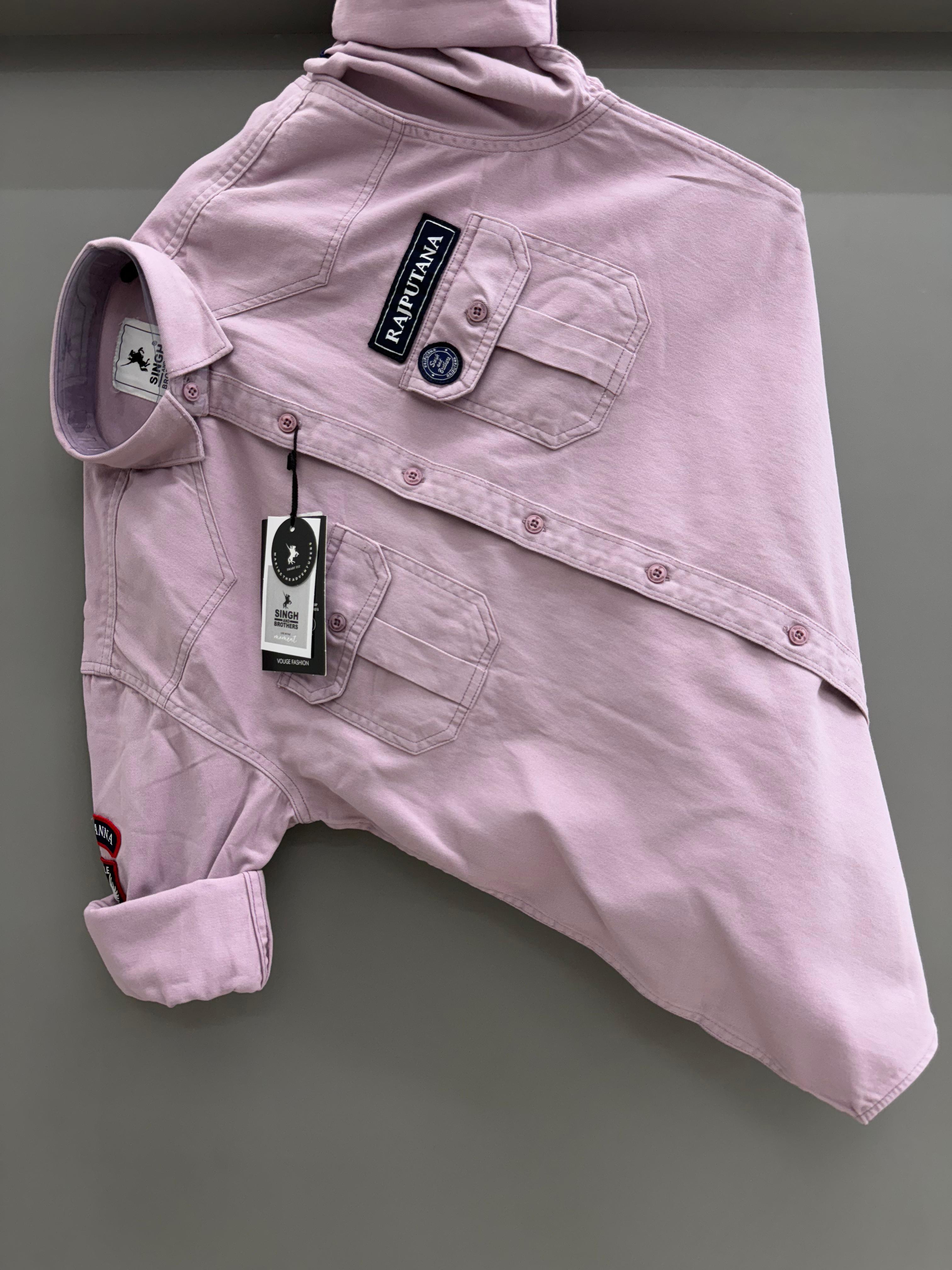 Double Pocket lavendr Rajputana Shirt