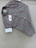 Navy blue Square printed