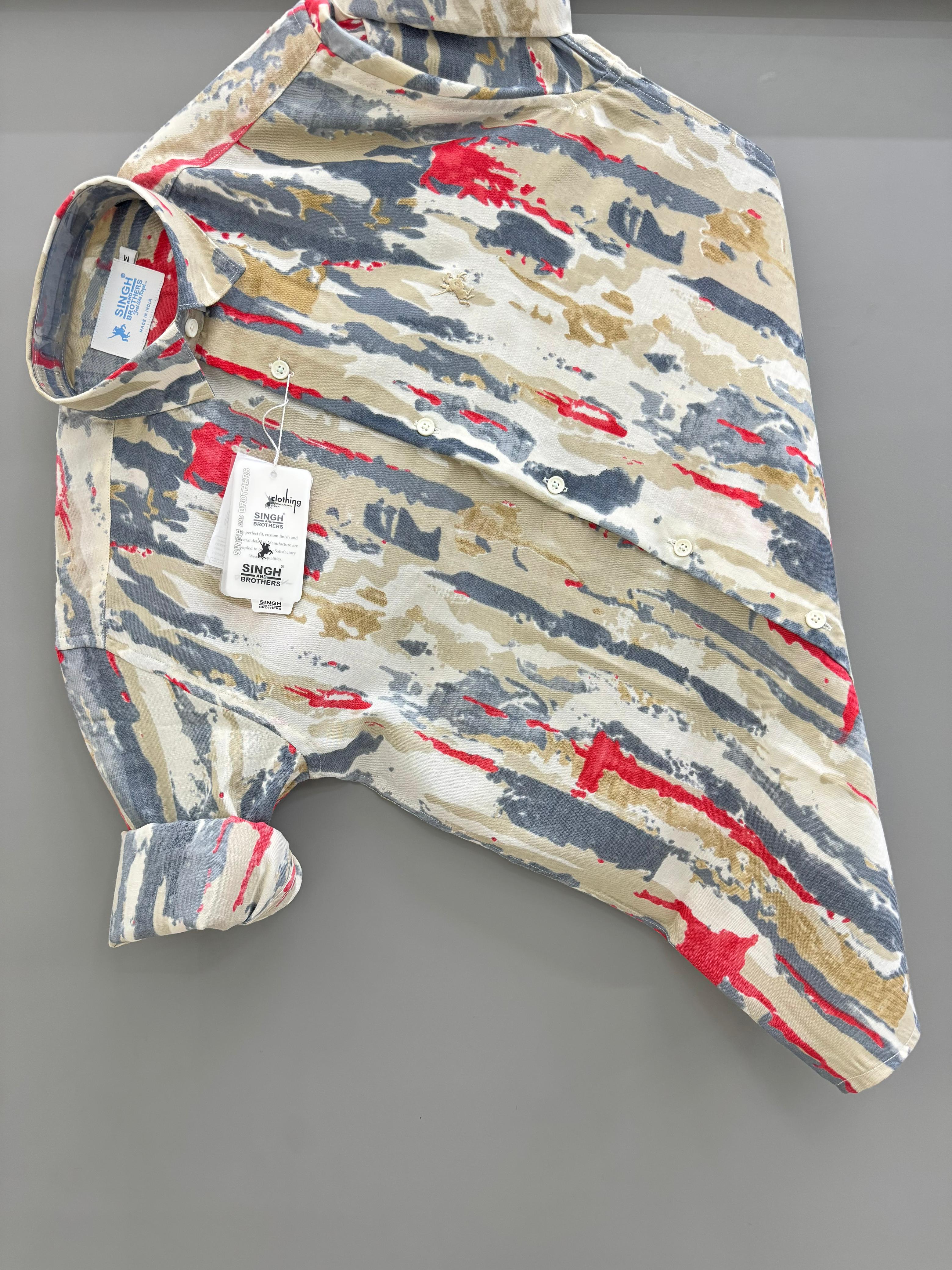 Rayon cream printed