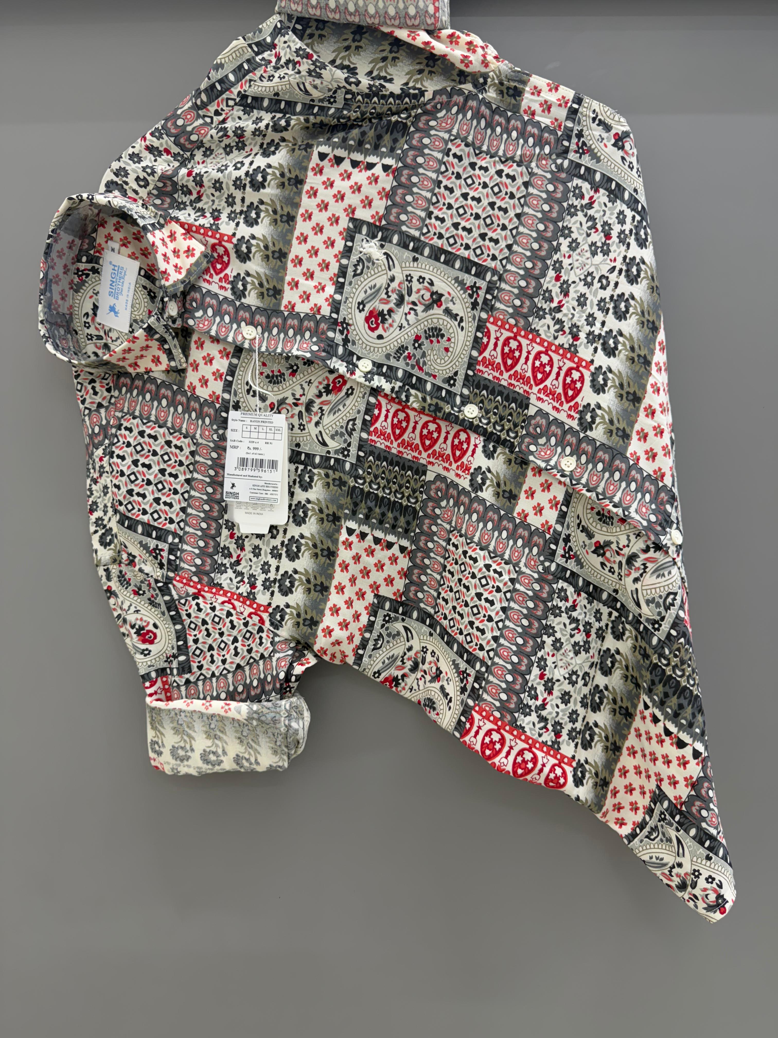 Rayon Green printed
