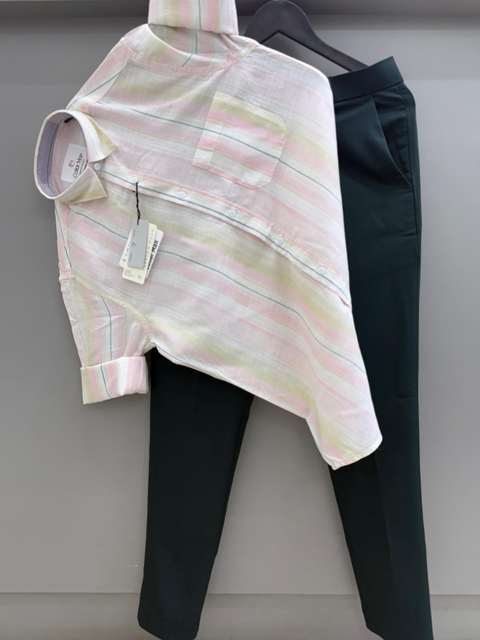 Linen checks shirt with pant