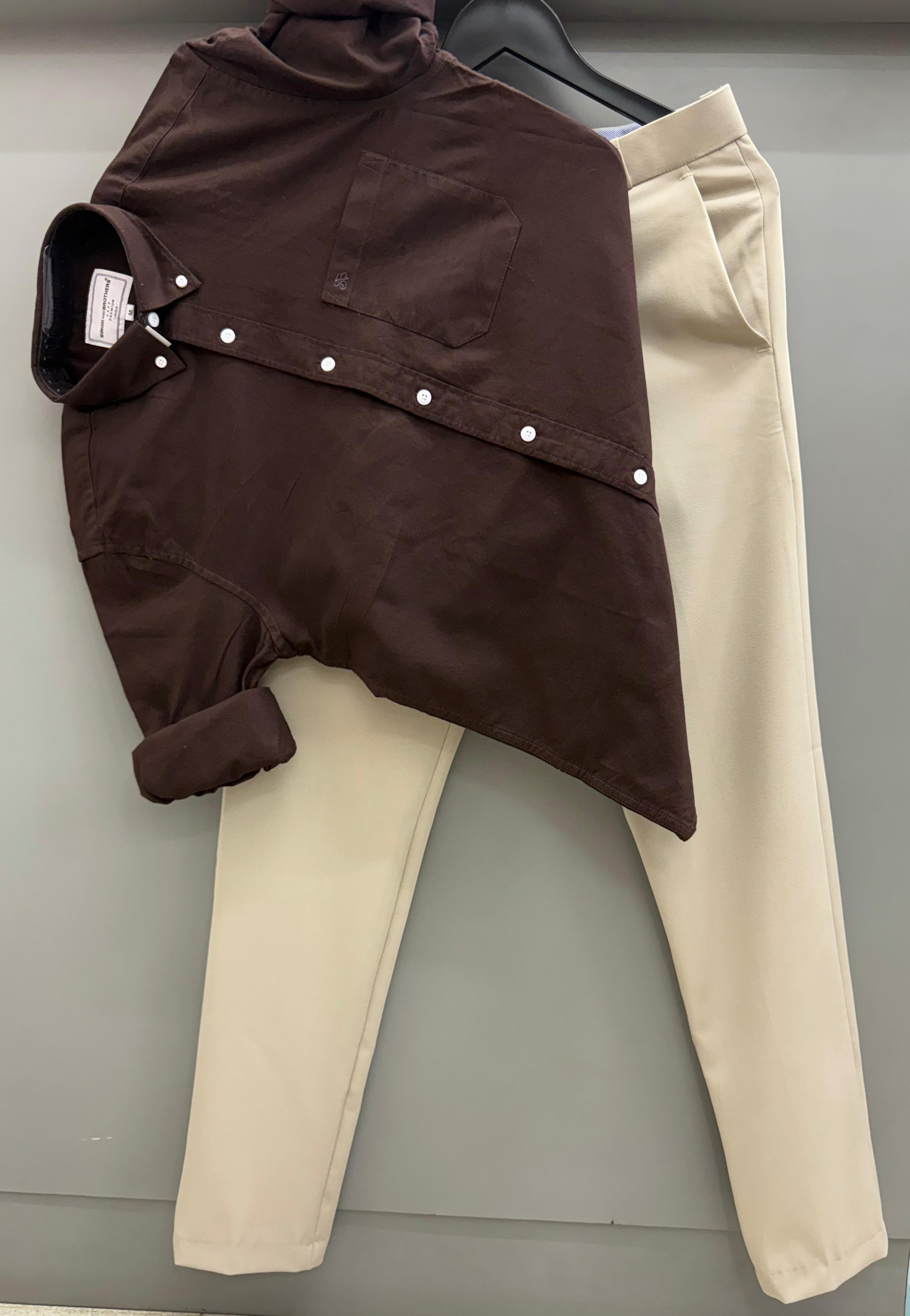 Cotton Oxford Shirt With Formal Pant