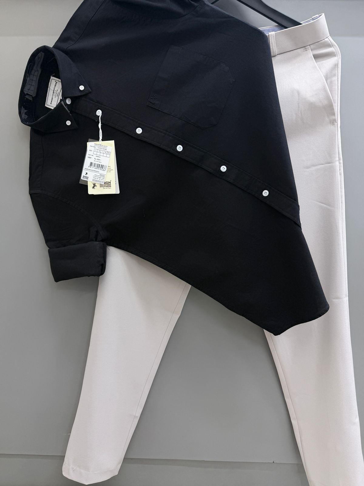 Cotton oxford shirt with formal pant