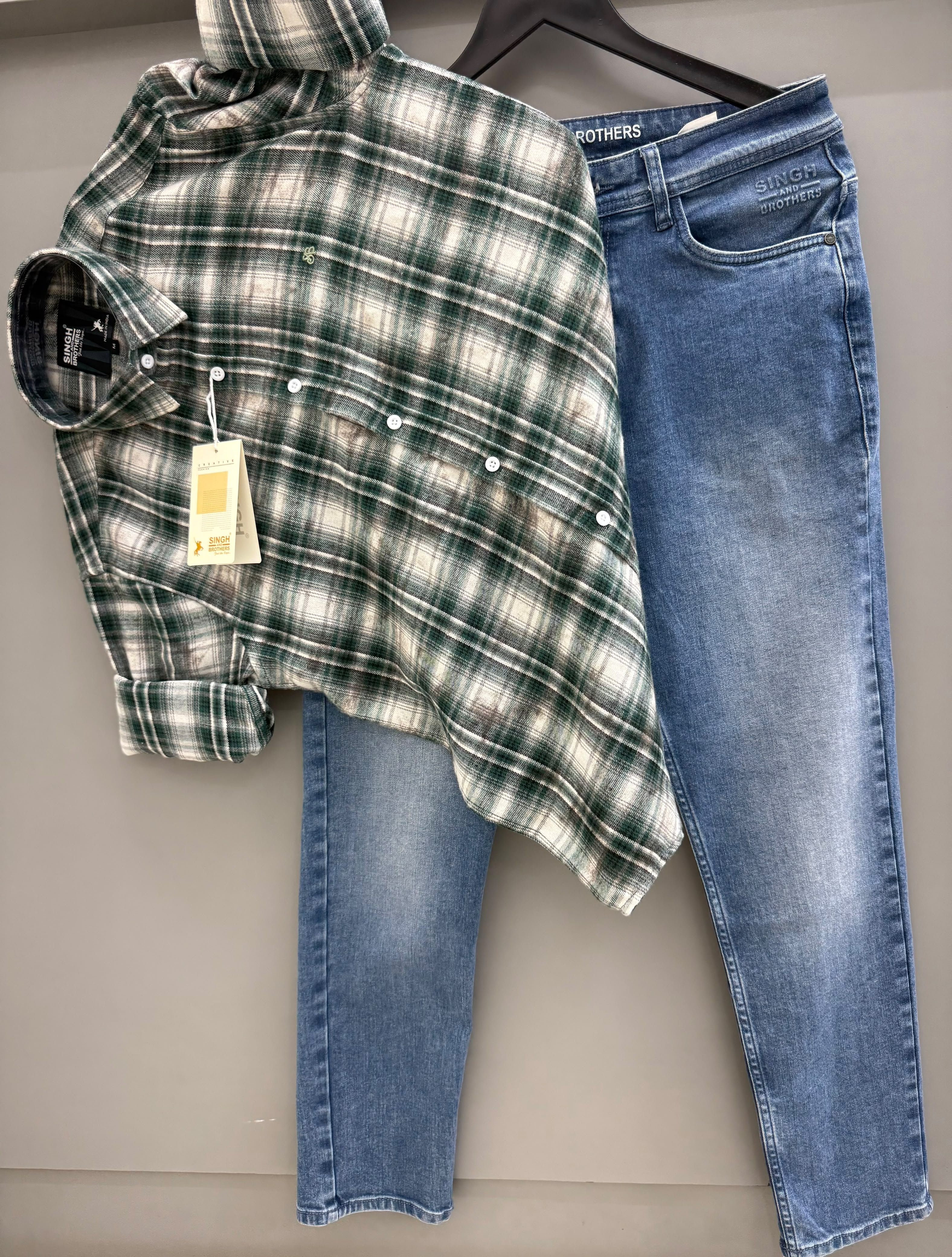 Brush cotton shirt with pant