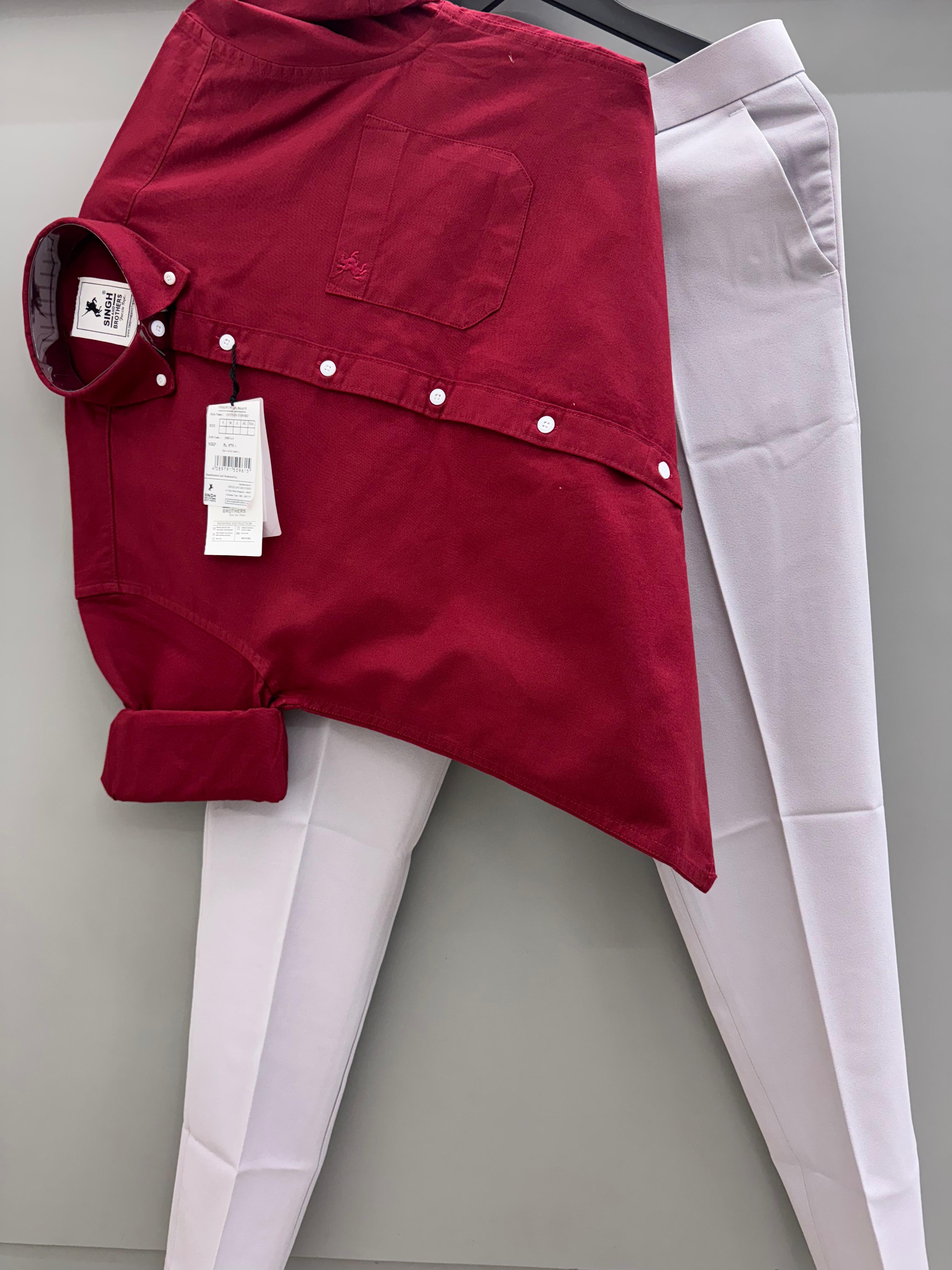 Cotton Oxford Shirt With Formal Pant