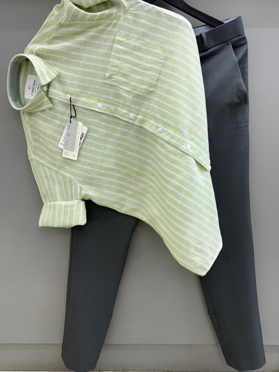 Linen strip shirt with pant