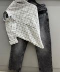 Check Shirt with Baggy Pant