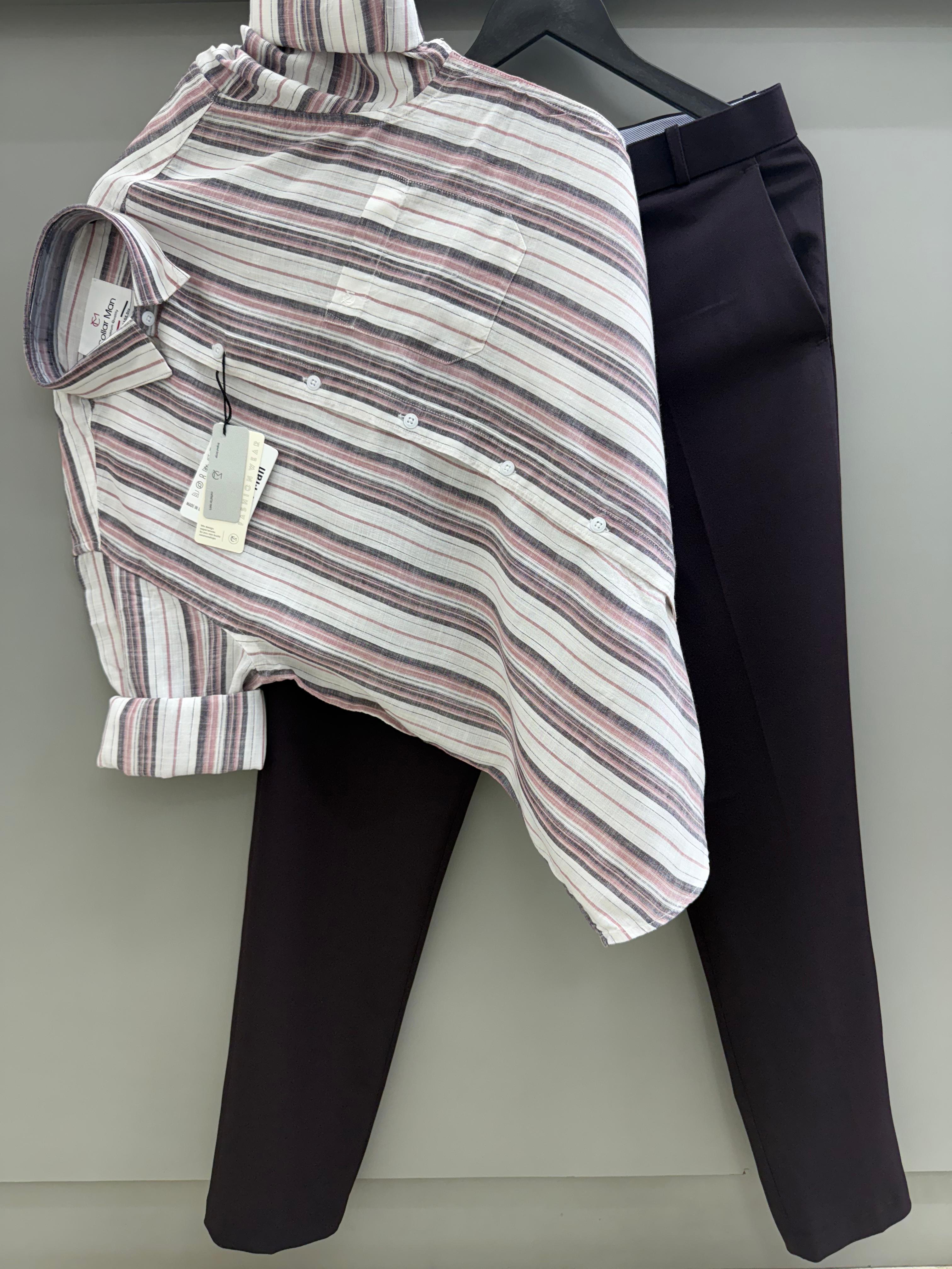 Linen checks shirt with pant