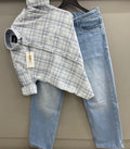 Check Shirt with Baggy Pant