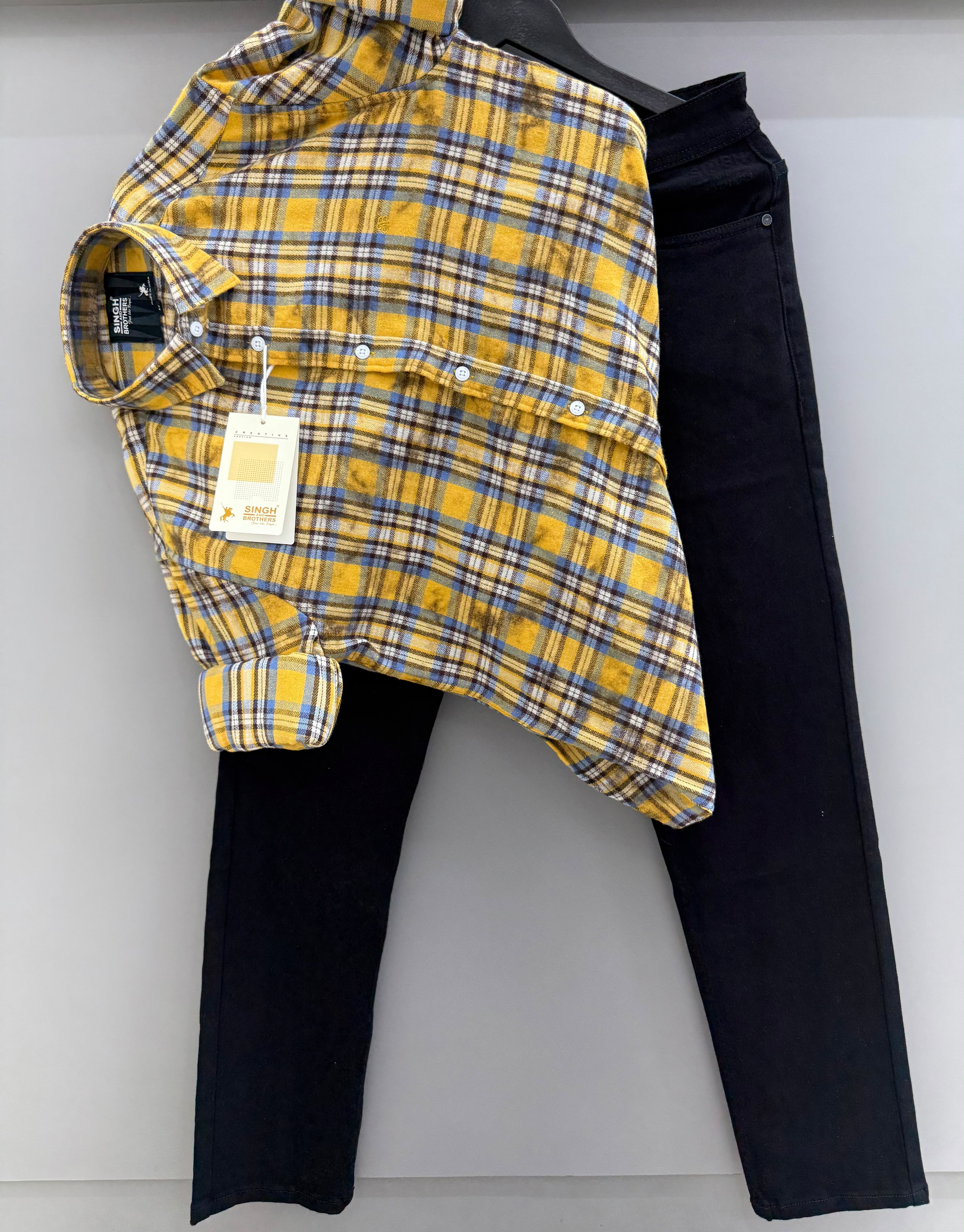Brush cotton shirt with pant