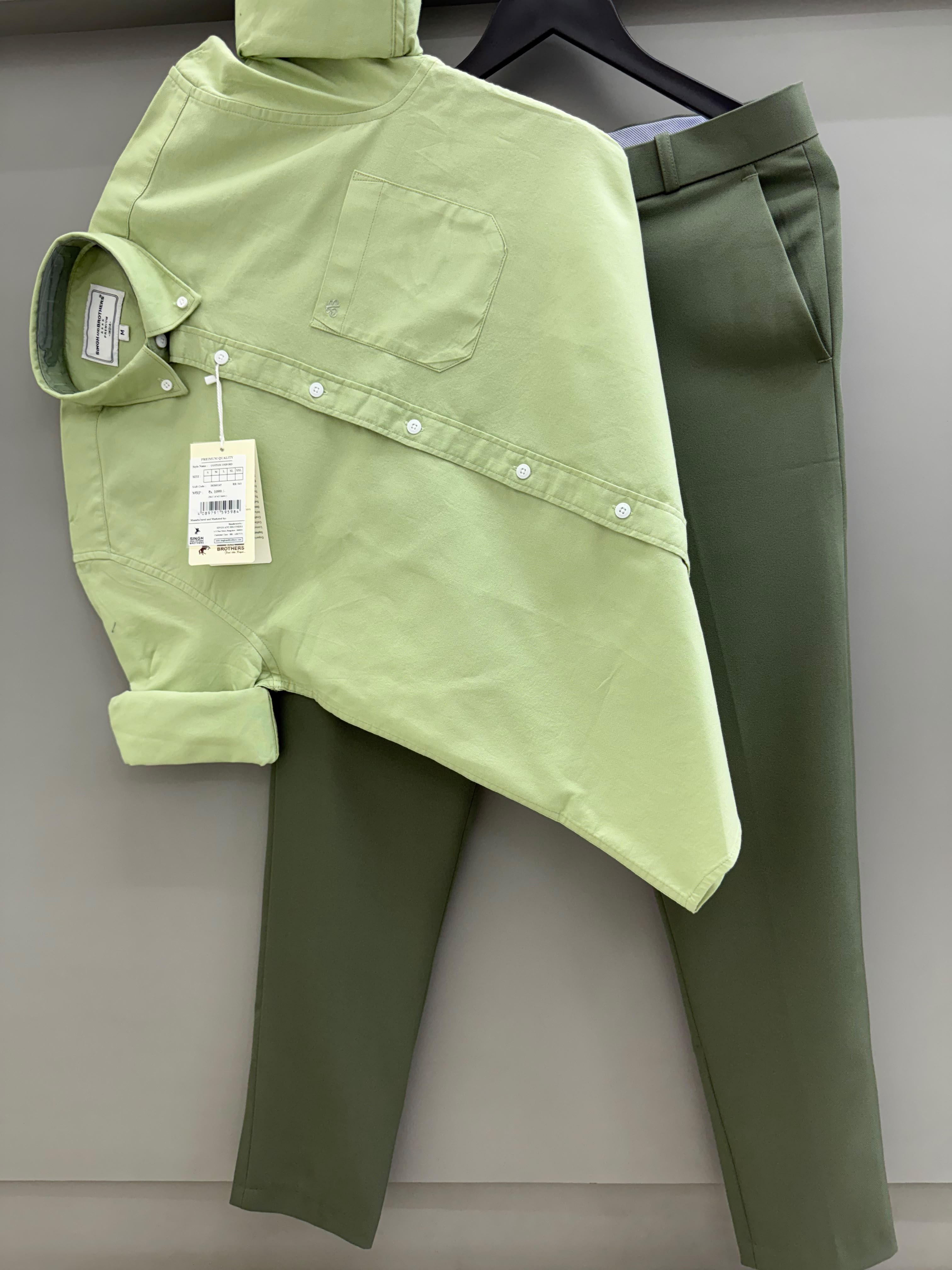 Cotton oxford shirt with formal pant