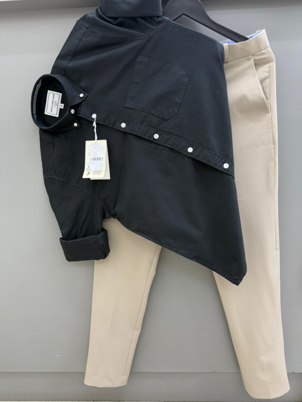 Cotton oxford shirt with formal pant