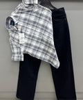 Check Shirt with Baggy Pant