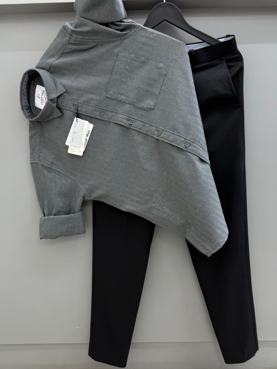 Jute strip shirt with pant