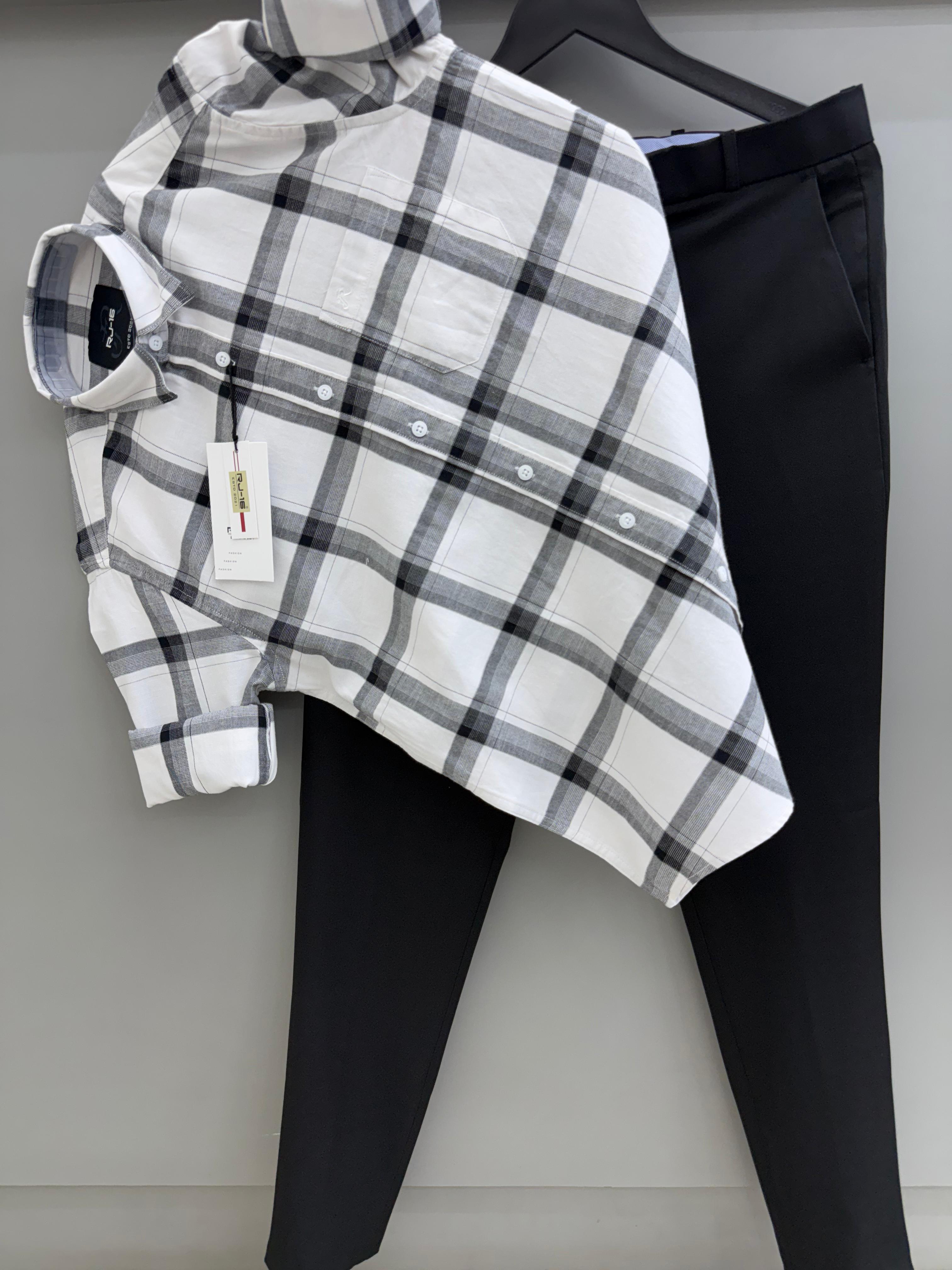 Linen checks shirt with pant