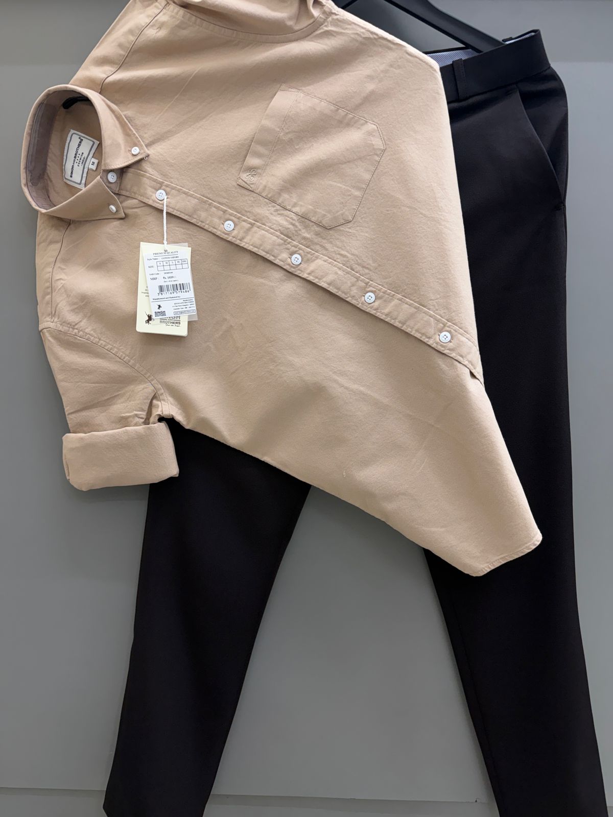 Cotton oxford shirt with formal pant