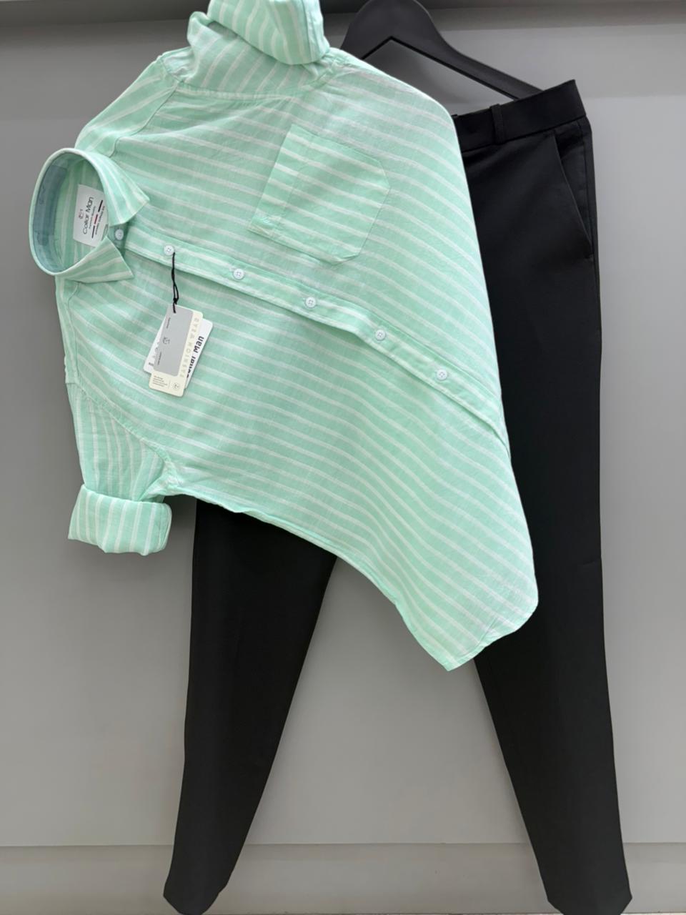 Linen strip shirt with pant