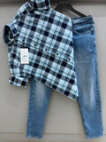 Indigo checks shirt with pant
