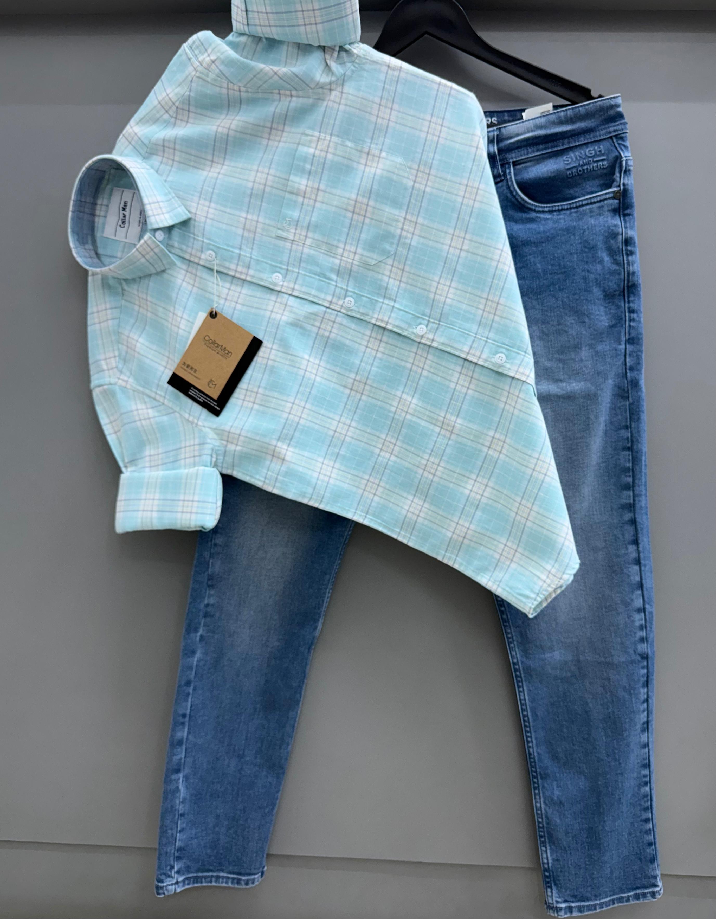 Check shirt with pant