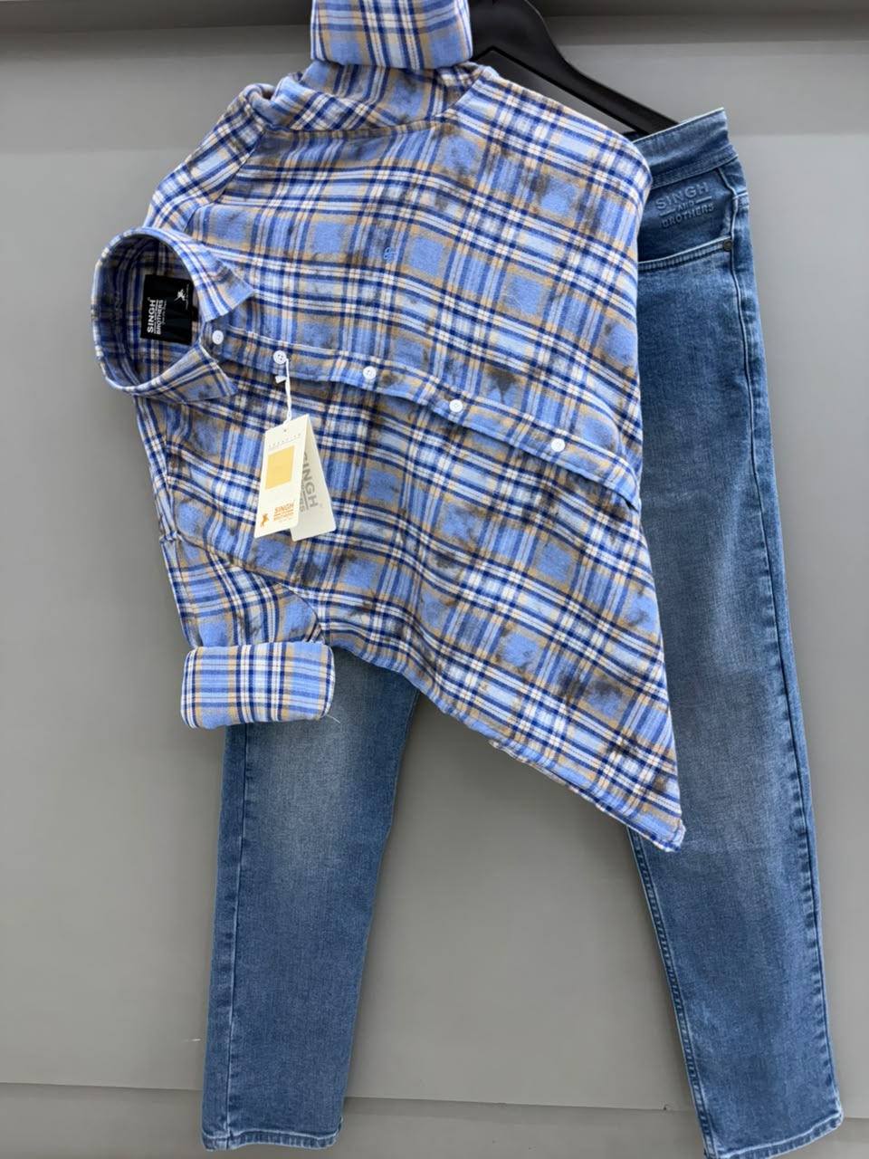 Brush cotton shirt with pant
