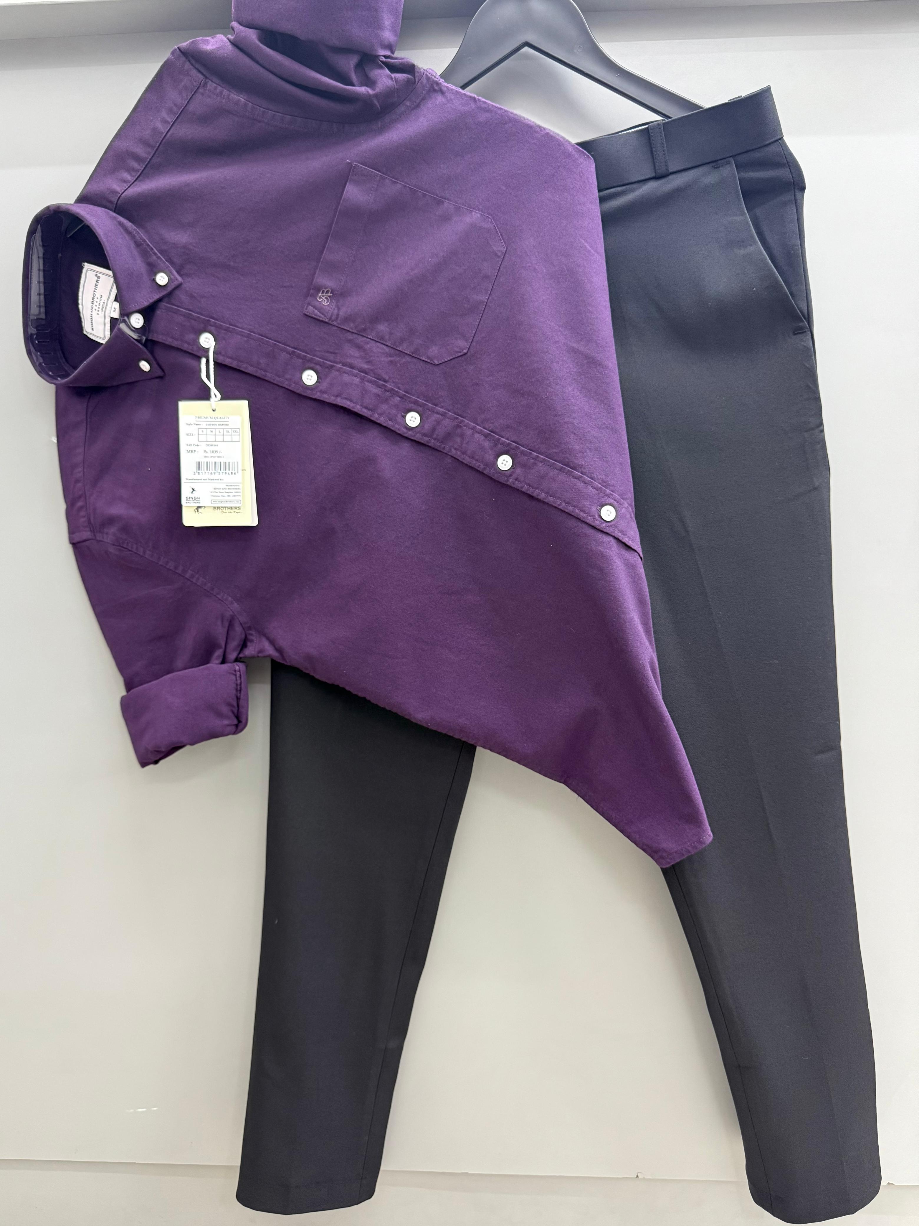 Cotton oxford shirt with formal pant