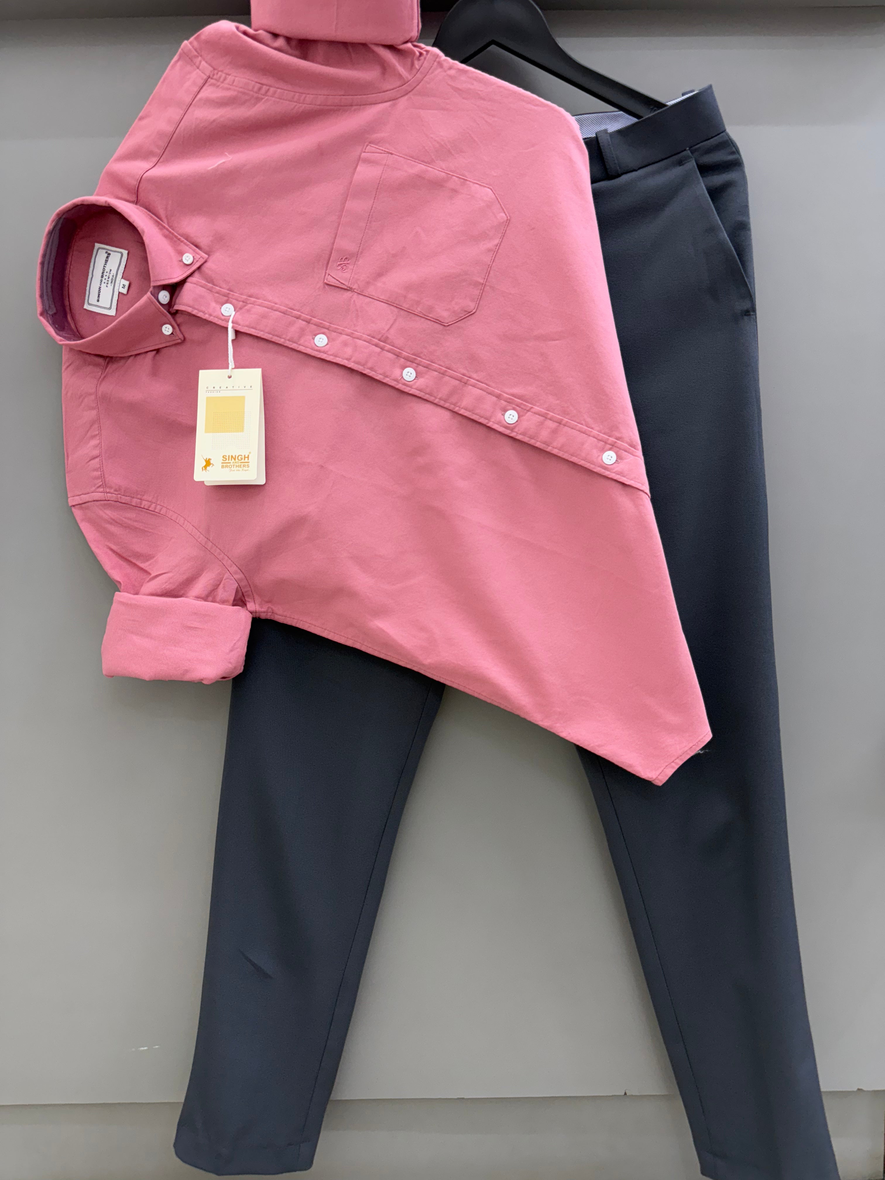 Cotton oxford shirt with formal pant