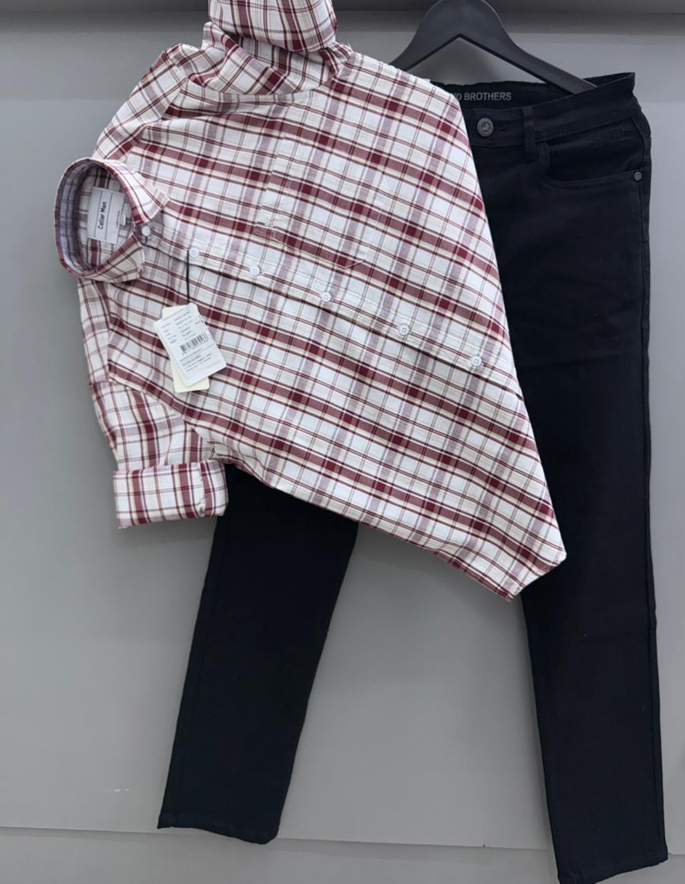 Check shirt with pant