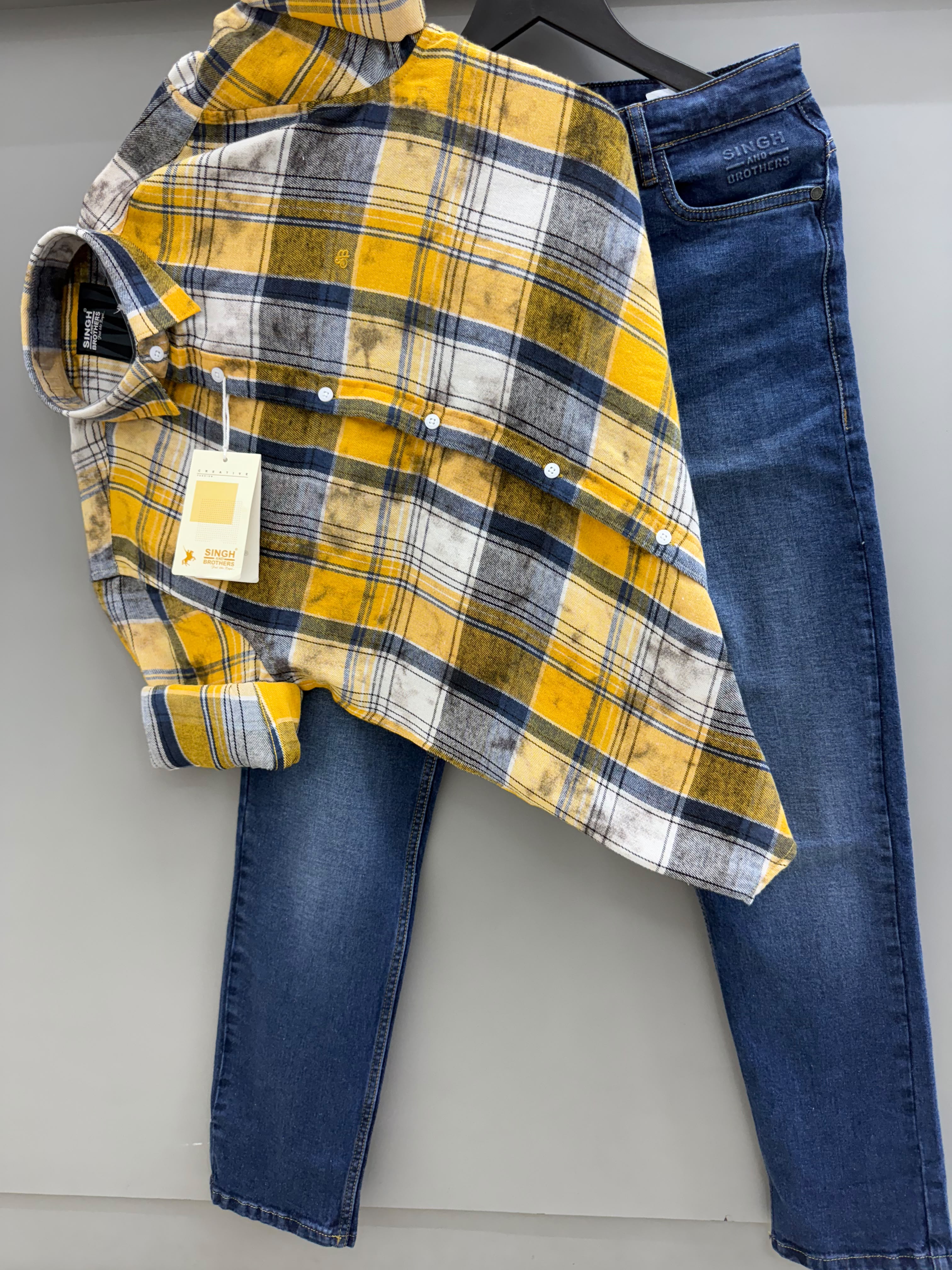 Brush cotton shirt with pant