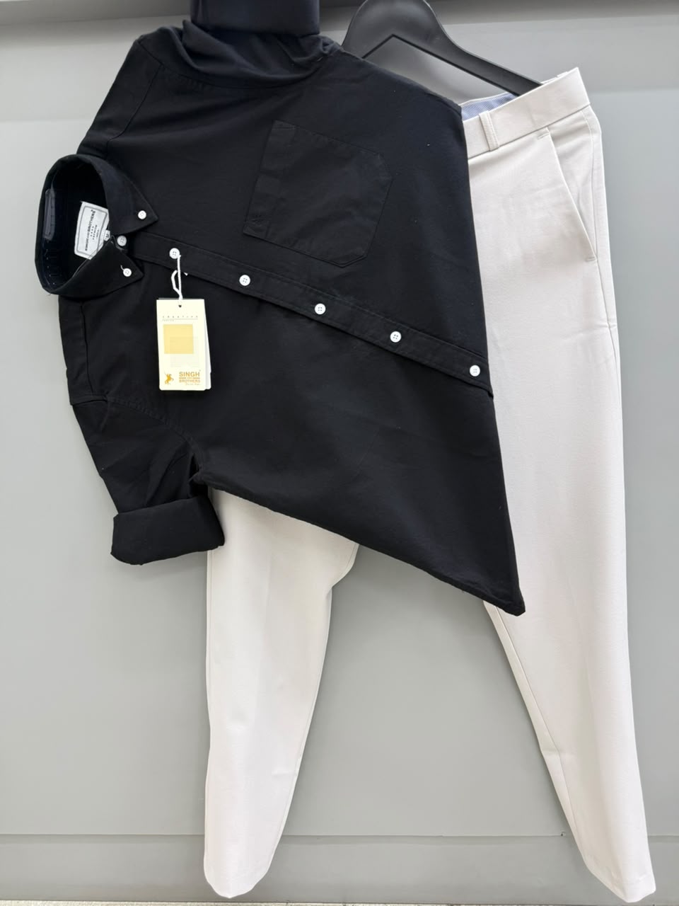 Cotton oxford shirt with formal pant