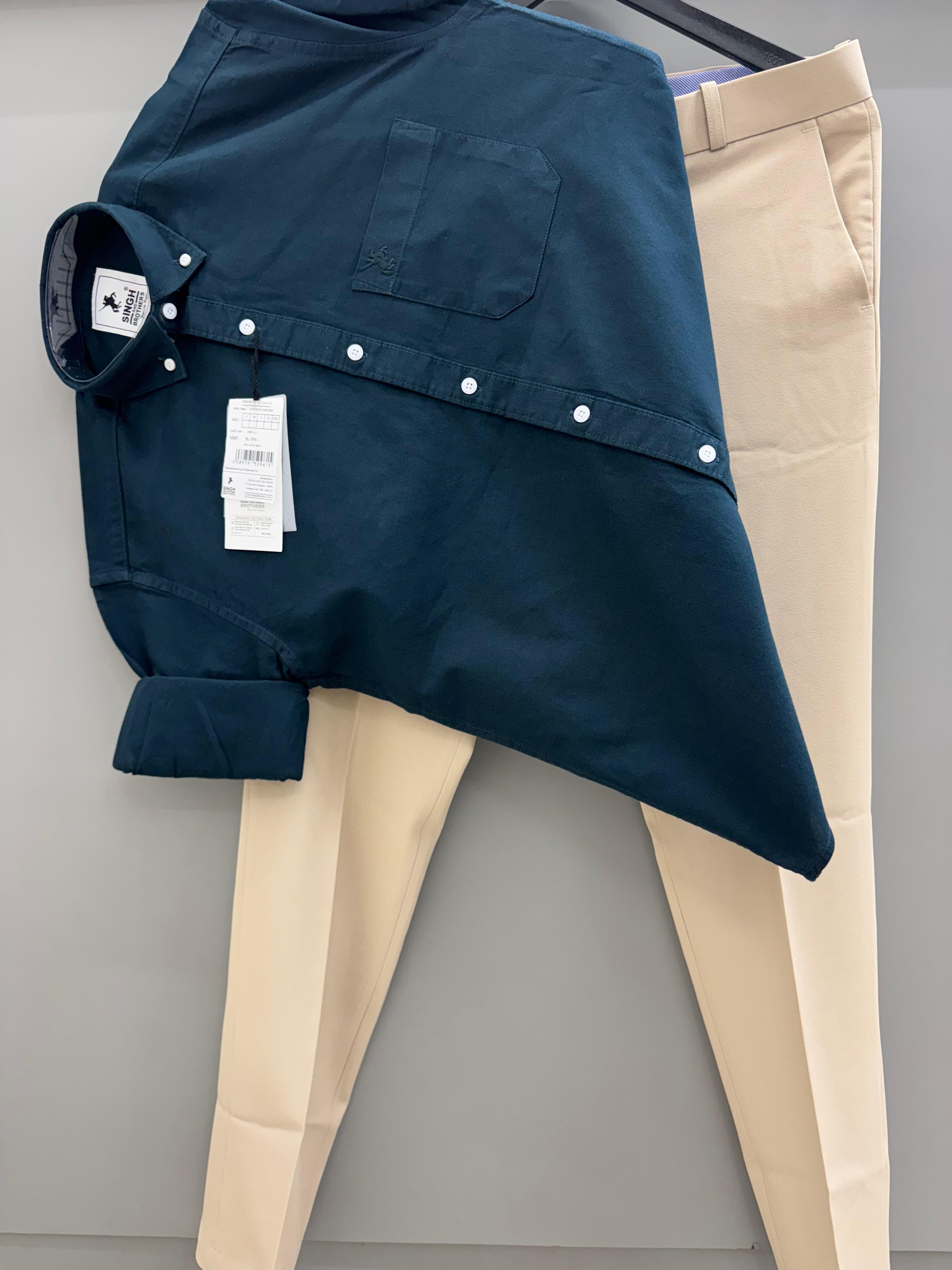 Cotton Oxford Shirt With Formal Pant