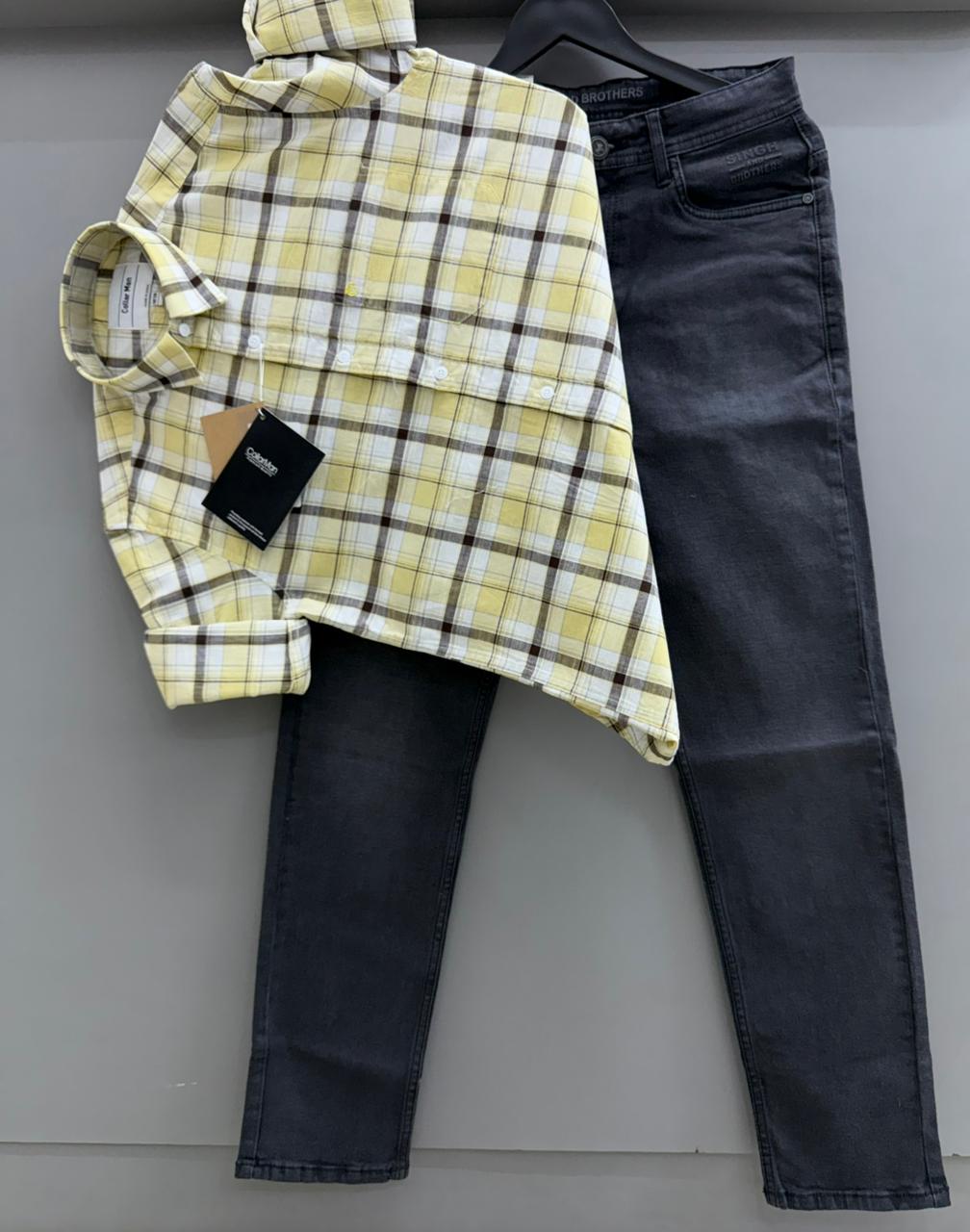 Check shirt with pant